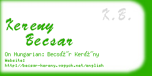 kereny becsar business card